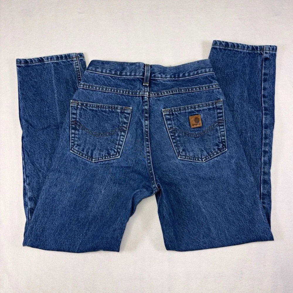 Carhartt B17 DST Blue Denim Jeans Mens 30x30 Relaxed Fit Straight Leg Workwear